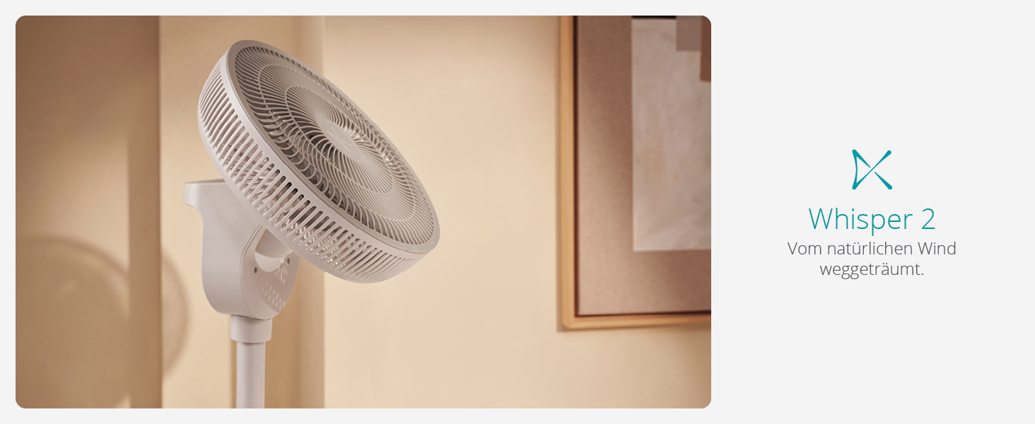 Вентилятор підлоговий Duux Whisper 2 - тихий, з регулюванням висоти (73-95 см), горизонтальна та вертикальна осциляція, сірий