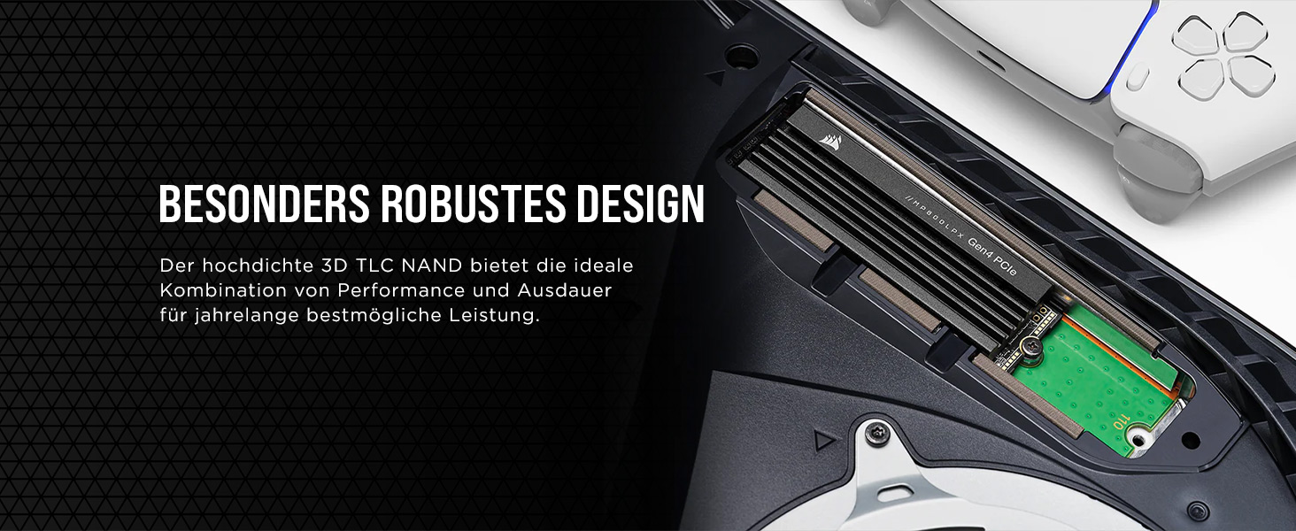 SSD Corsair MP600 PRO LPX 4TB M.2 NVMe PCIe Gen4 для PS5 (7100 МБ/с, 6800 МБ/с, компактний форм-фактор)