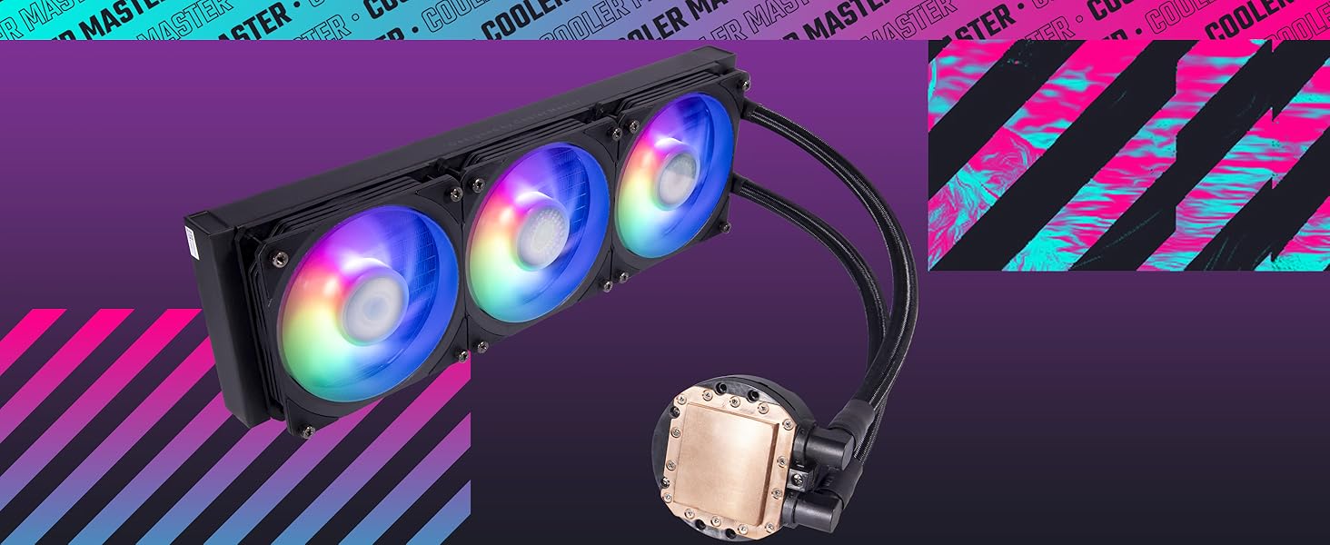 Cooler Master MasterLiquid PL Flux: Система водяного охолодження CPU з 2 x 120мм вентиляторами, білий (360, Flux)
