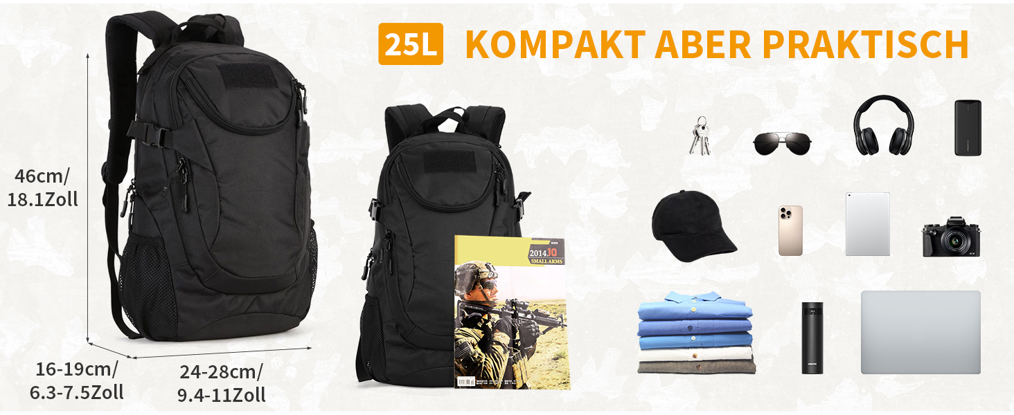 Тактичний рюкзак HUNTVP 25L MOLLE водонепроникний для спорту, туризму, школи, дорослих