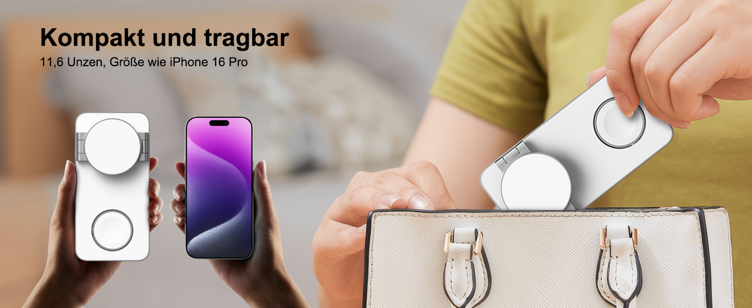 Бездротовий зарядний пристрій 3-в-1 MagSafe для iPhone, Apple Watch, AirPods Pro (білий)