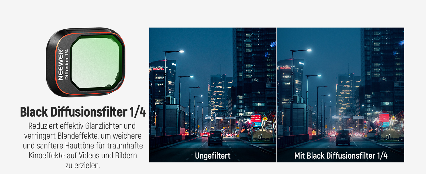 Набір фільтрів NEEWER ND&CPL для DJI Mini 4 Pro: 6 шт. (ND8, ND16, ND32, ND64, ND128, CPL) з ультратонким рамкою. Фільтри для дрона з HD склом, комплект