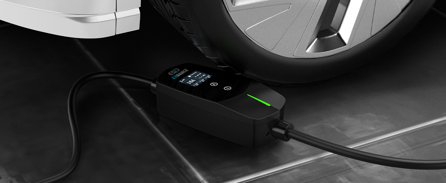 Кабель для зарядки електромобіля Type 2 Schuko, 3.68 кВт, 6.1 м, 6-16A (Чорний)