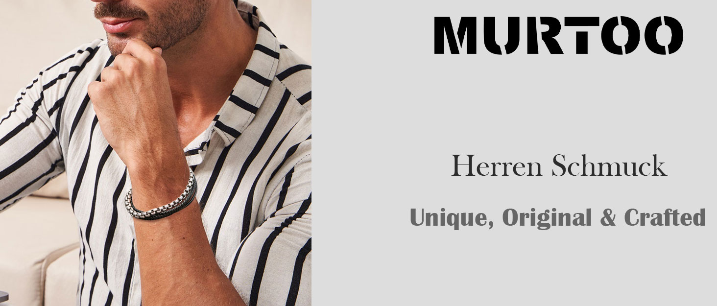 Чоловічий шкіряний браслет Murtoo з нержавіючої сталі: чорний та коричневий, магнітний замок 20 см