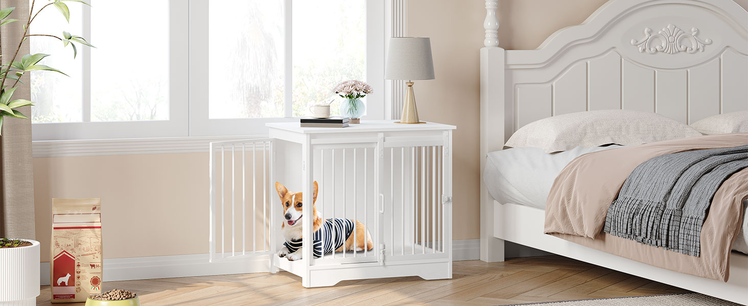 Сучасний вольєр для собак Hzuaneri DFC84301B, 69x49x64.5 см, з 2 дверцятами, для дому