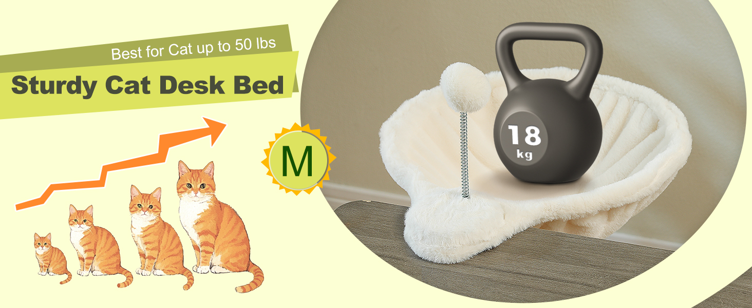 Кішечка PAWZ Road: зручне ліжко-гамак для котів з інтерактивним м'ячиком, 360° обертання, стійка, до 22.5 кг (Бежевий, Кругле)