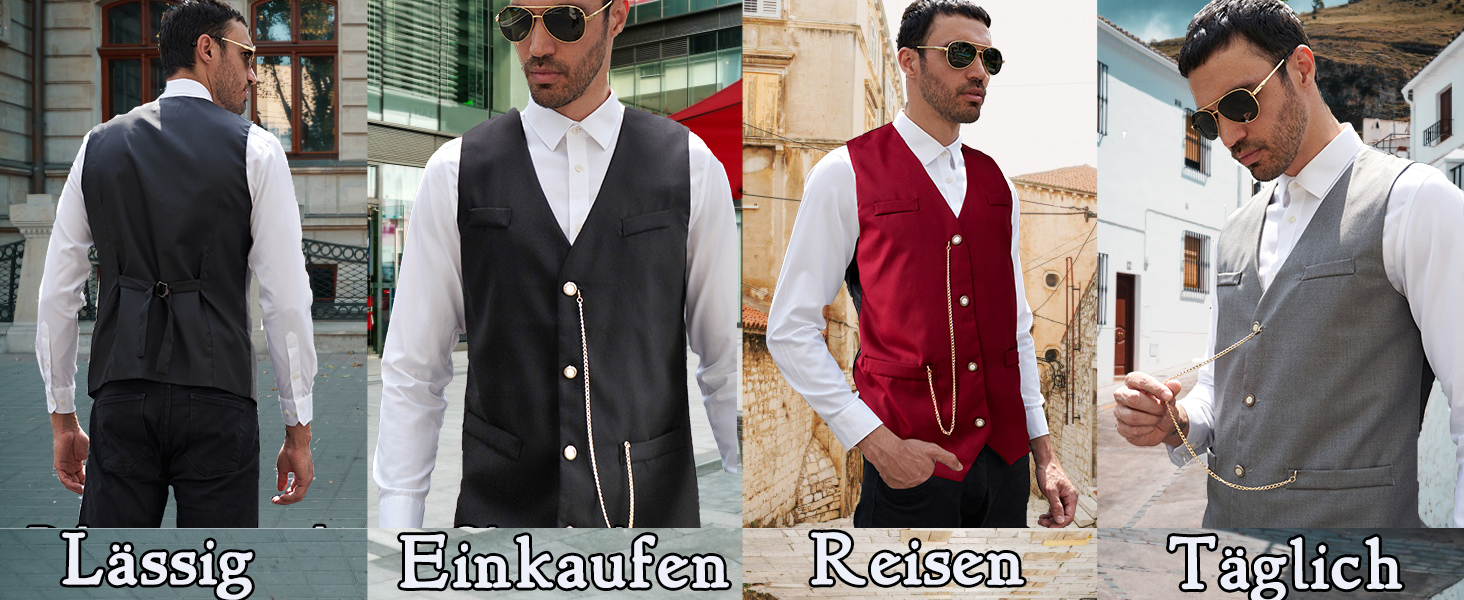 Чоловіча жилетка Miaikvs M117 чорного кольору, без рукавів, V-подібний виріз, для весілля, ділових зустрічей та повсякденного стилю