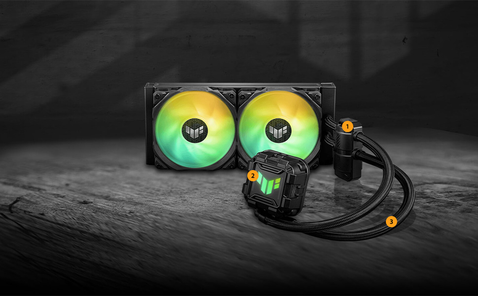 Система водяного охолодження ASUS TUF Gaming LC II 240 ARGB - 2 вентилятори, чорний колір