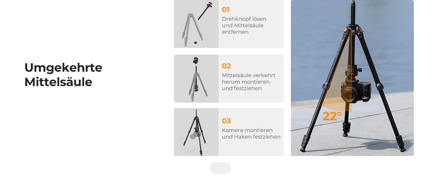 Штатив K&F Concept 163CM з алюмінію: легкий та компактний, до 10 кг, для DSLR, телескопів, камер та смартфонів