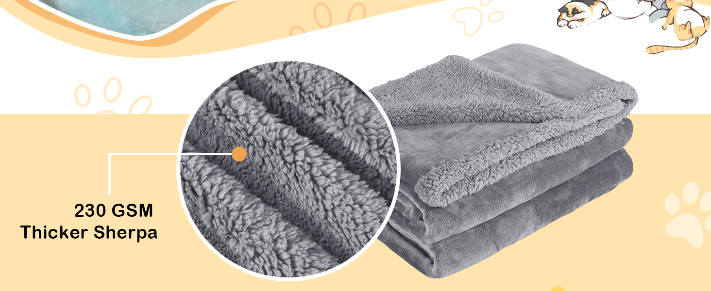 М'яка ковдра для домашніх тварин з флісу, Sherpa, плюшева, для собак, котів, цуценят, 152x127 см