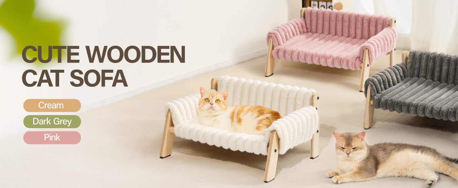Софа-ліжко для котів MEWOOFUN, сірий колір, розмір M, 56x45 см - зручне та стабільне ліжко для великих котів та кошенят