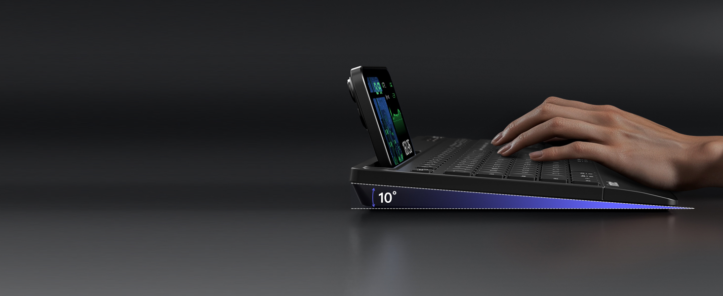 Inateck Бездротовий Комплект Клавіатури та Миші з Підсвічуванням, QWERTZ, з Підтримкою Bluetooth, з Підкладкою під Руку, для Mac, Windows, Laptop, PC, Smart TV, KB06006