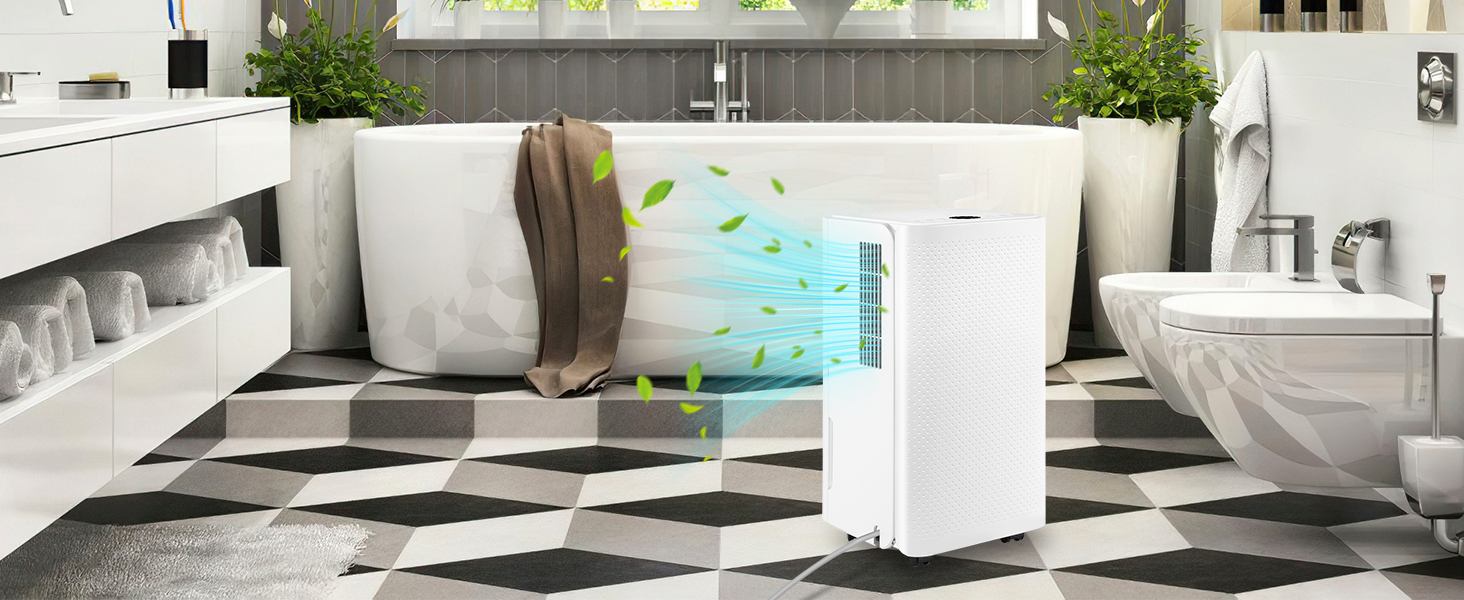 Електричний осушувач повітря Eulenke 26L для приміщень до 50м², 3 режими роботи, цифровий дисплей, резервуар 4,3L, таймер 24H, тихий осушувач для підвалу (16 л/день)