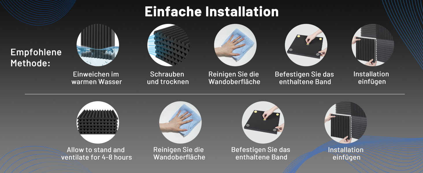 Акустичний поролон для звукоізоляції, панелі шумопоглинаючі 30x30x2.5 см з клейкою основою, набір 52 шт для студії звукозапису та домашнього кінотеатру