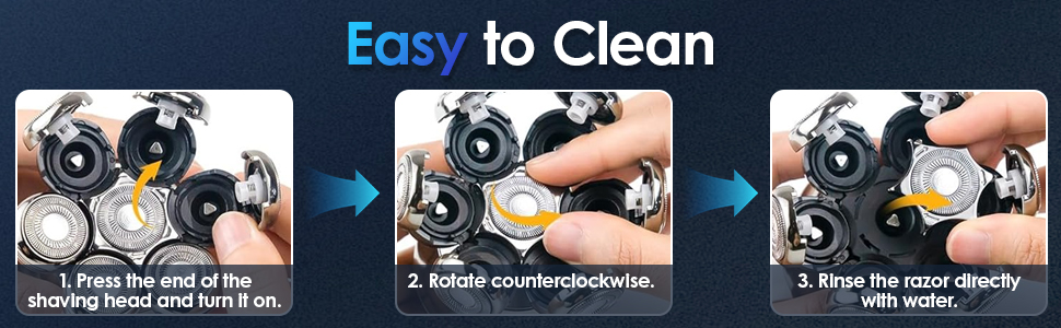 Електричний гостростример для голивної голови 5-в-1 для чоловіків, з 7 обертовими лезами, водонепроникний, USB-C, з LED-дисплеєм