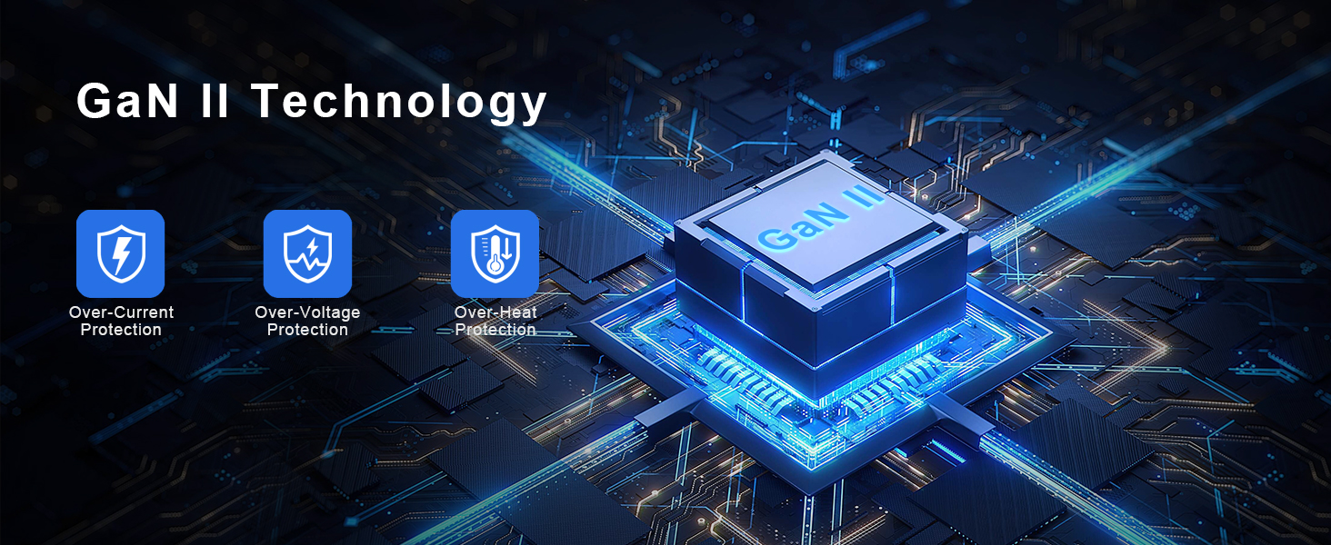 Зарядний пристрій RENGOGA 200W USB-C GaN 8 портів з LED дисплеєм для MacBook, iPad, iPhone, Samsung Galaxy - чорний