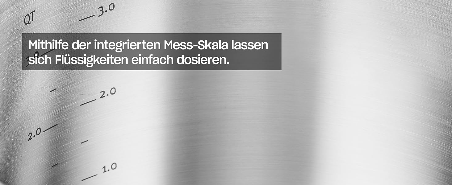 Сковорода Fissler Pure Collection Edelstahl Ø28 см, нержавіюча сталь, з внутрішньою мірною шкалою, виготовлено в Німеччині, для індукційних плит