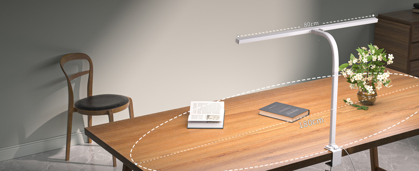 LED лампа для столу EppieBasic з регулюванням яскравості, 24W, для офісу та дому, захист очей, 6 кольорів, авто-диммування