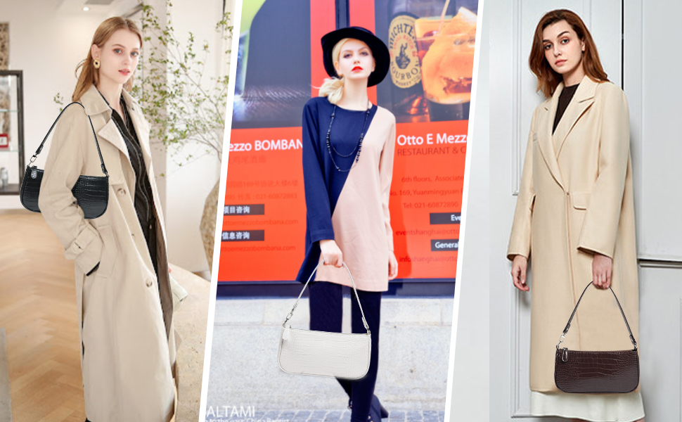 Сумка жіноча через плече крокодиляча шкіра ретро вінтаж коричнева #2 – маленька сумка-міні, класична сумка-шопер