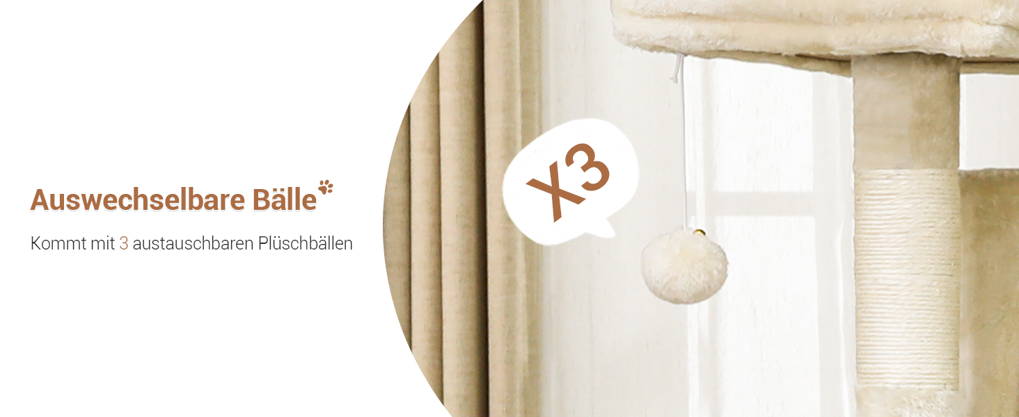 Дім-гойдалка для котів MSmask Kratzbaum Beige 194 см з 3 платформами, 2 печерами та гамаком