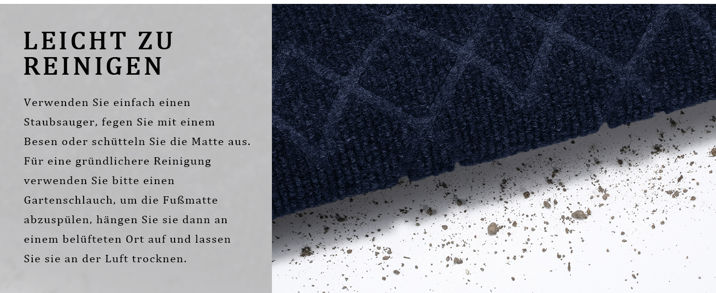 Килимок для входу Yimobra, 75 x 43 см, миючий, вологостійкий, з антиковзким покриттям, чорно-сірий