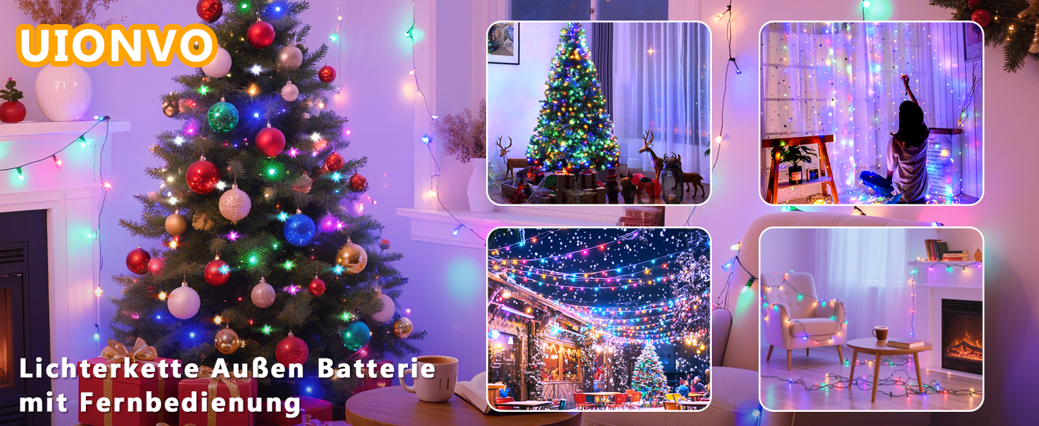 LED гірлянда на батарейках/USB, 10/15 м, 100/150 LED, тепле біле світло, з таймером, вологостійка, для декору на Різдво, весілля, вечірки, балкона, саду