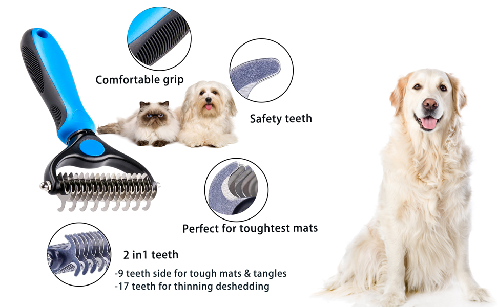 Щітка для вичісування підшерстка собак та котів, професійна для видалення ковтунів та шерсті