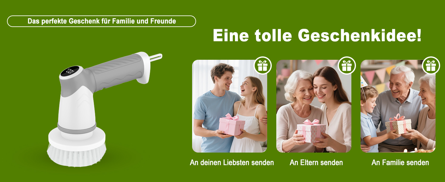 Електрична щітка для чищення, портативна, з обертанням, акумуляторна, 5 насадок, для миття дисків, плитки, ванної, кухні, підлоги, кутів, вікон та авто