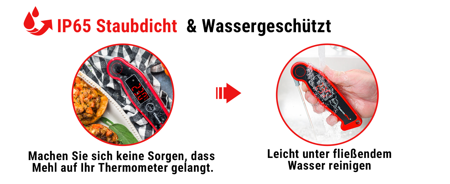 Термометр для м'яса ThermoPro TP19 IP65 вологостійкий ±0.5℃, LCD, для приготування BBQ, вина, жарки