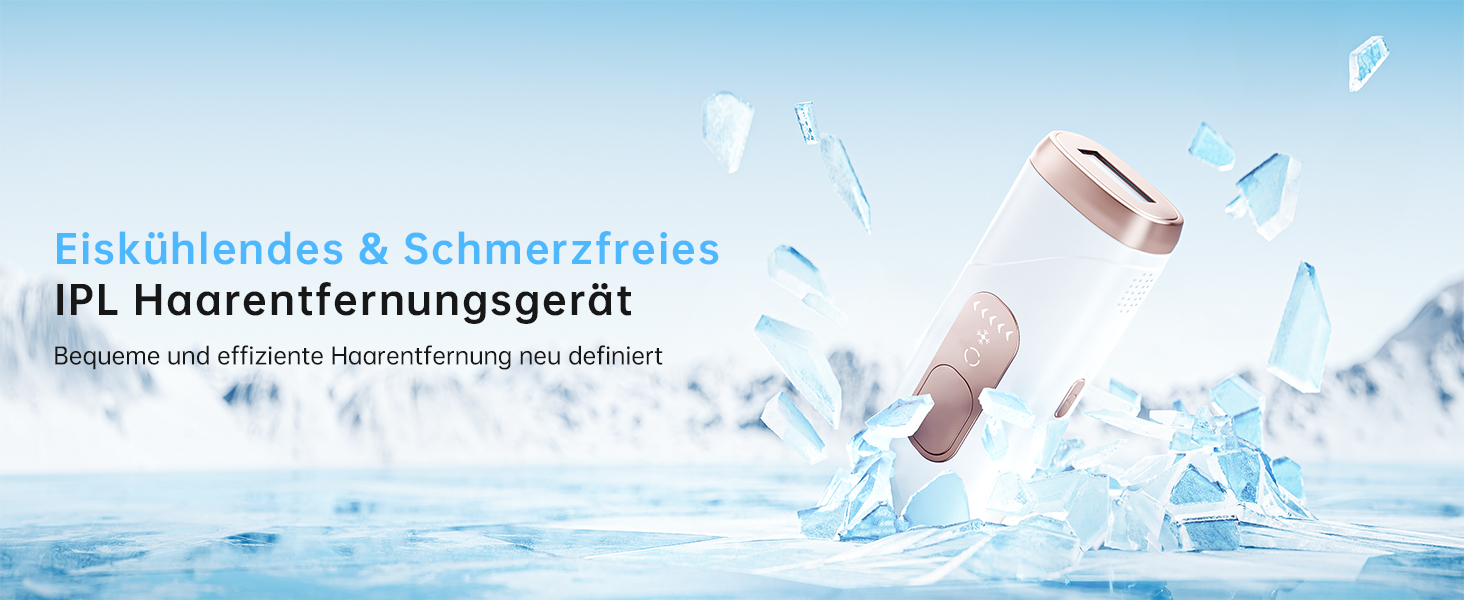 Пристрій для епіляції IPL з лазером та охолодженням, необмежена кількість імпульсів, довжина хвилі 600 нм, для жінок та чоловіків, обличчя, бікіні, руки, ноги, тіло, Rose