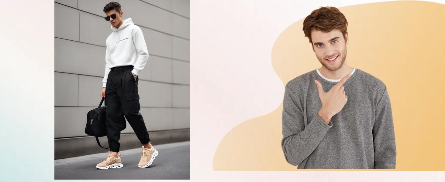 Чоловічі кросівки для бігу, тенісу та фітнесу. Легкі, дихаючі, спортивні, коричневі (41 EU)