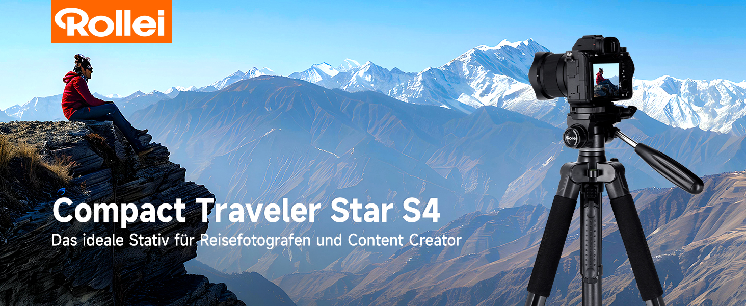 Штатив Rollei Compact Traveler Star S4, 188 см, легкий, з кульковою головкою для DSLR та смартфонів