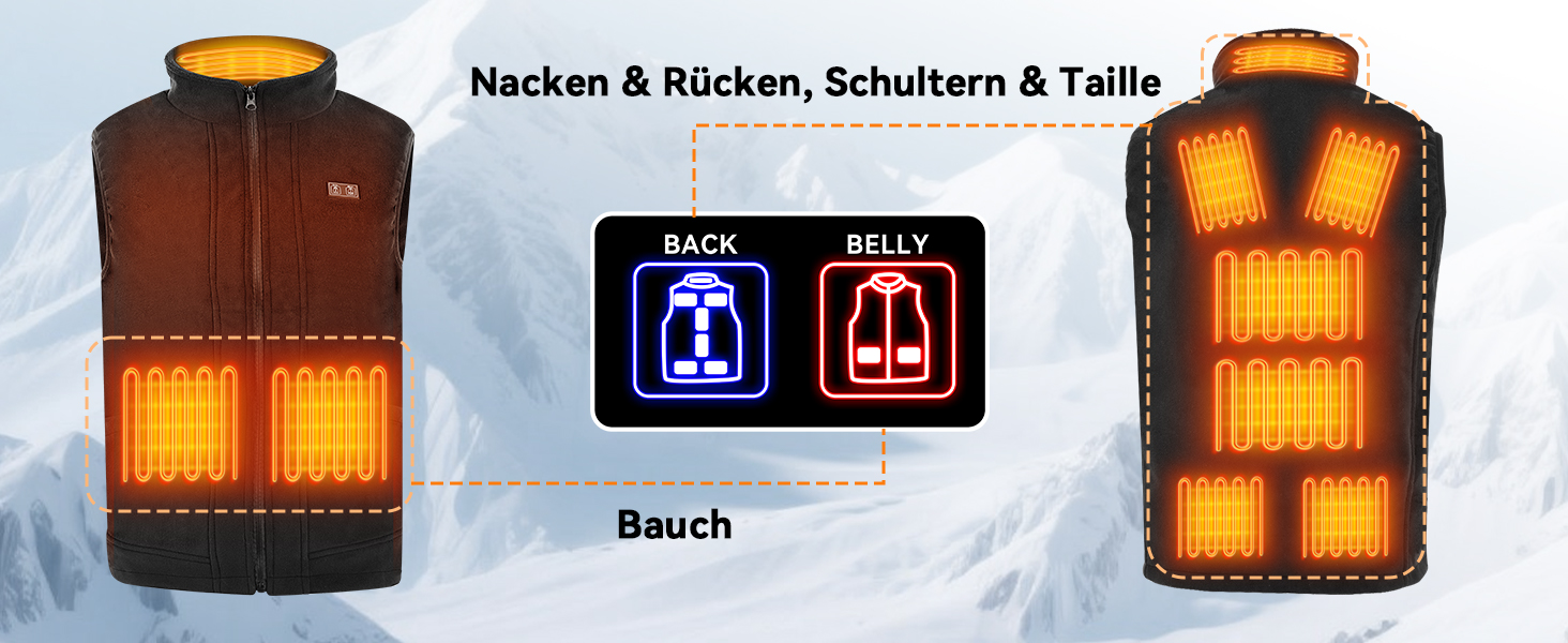 Обогреваемая жилетка з Powerbank (16000mAh), 3 режими нагріву, для чоловіків та жінок, Outdoor, скії, кемпінг