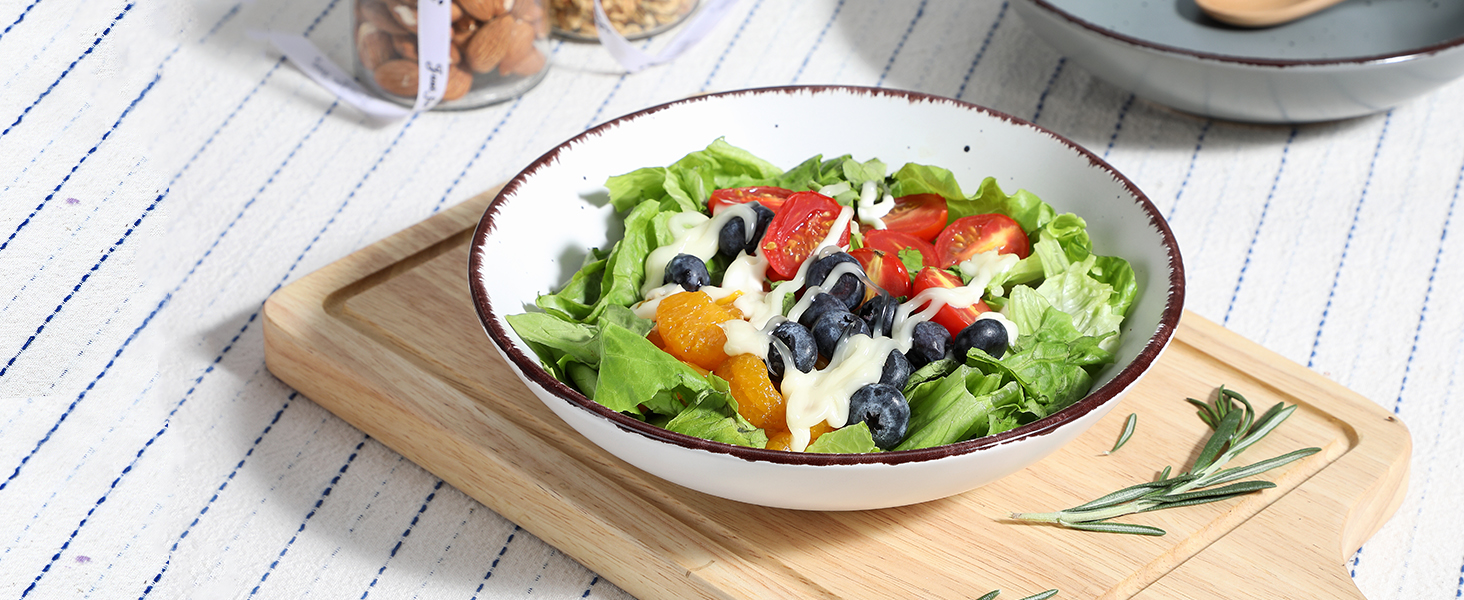 Набір тарілок Vancasso MODA 12шт: глибокі тарілки, тарілки для супу, пасти, салату, 800мл, багато кольорів