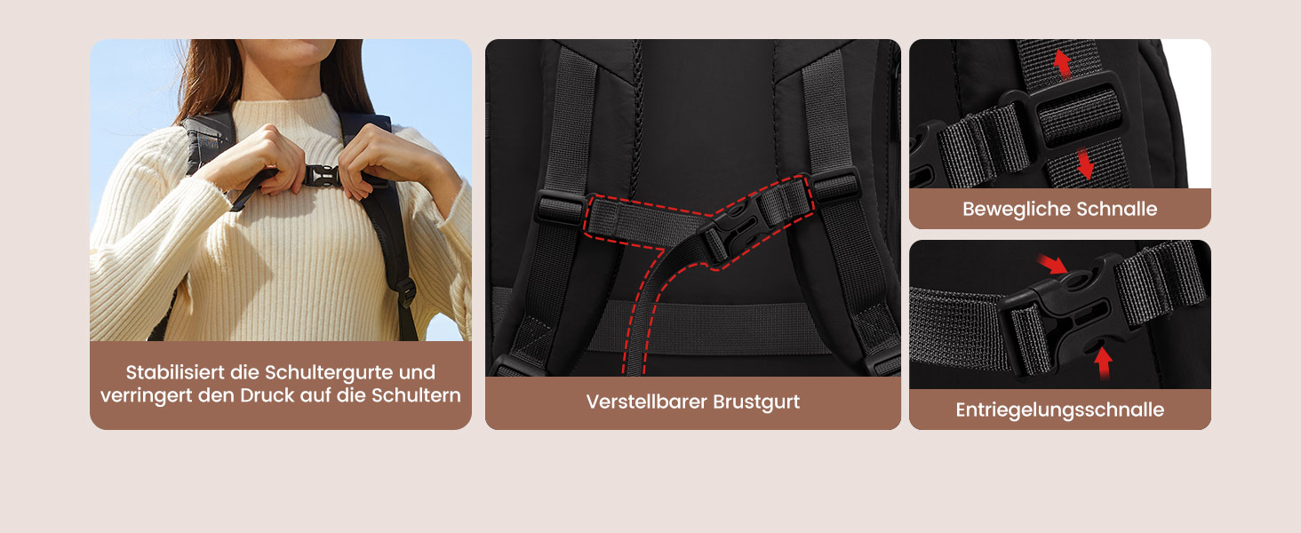 Чорний жіночий рюкзак LOVEVOOK 50L для подорожей, авіаперельотів та роботи, 17 дюймів