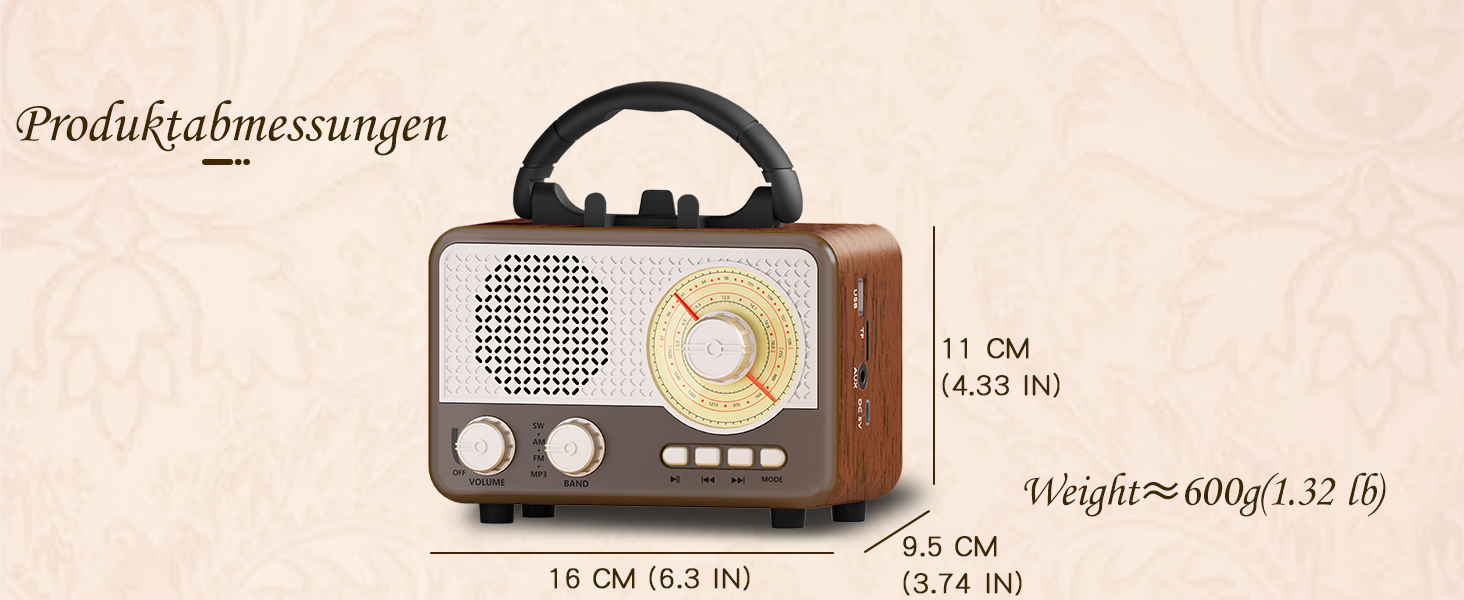Портативна радіоприймач AM/FM/SW з сонячною батареєю, Bluetooth, USB/TF/AUX, для кемпінгу та подорожей. Підходить як подарунок для чоловіків