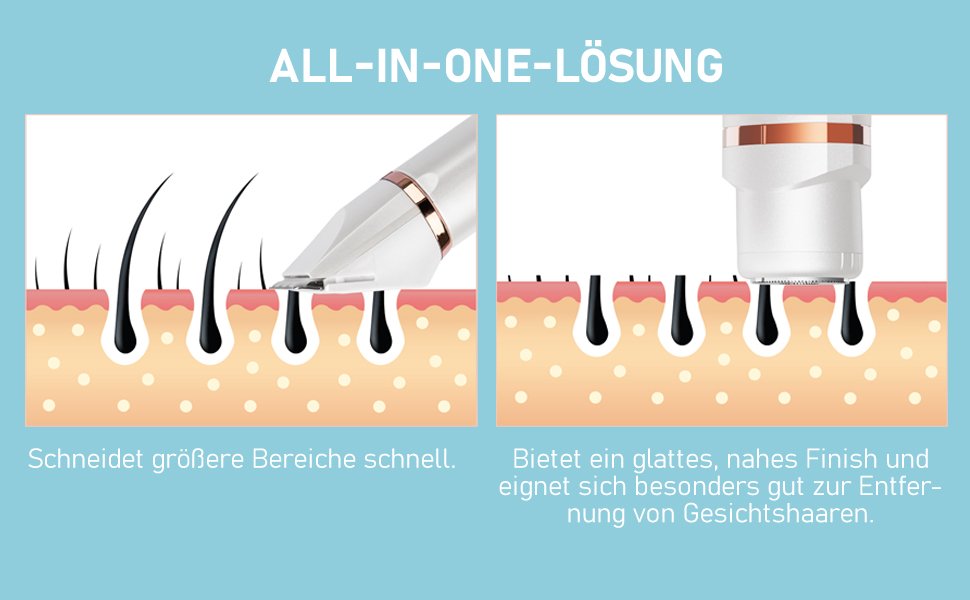 Триммер для бікіні та тіла для жінок 2-в-1: електричний водонепроникний триммер для інтимної зони, обличчя, ніг та рук (Перловий білий)