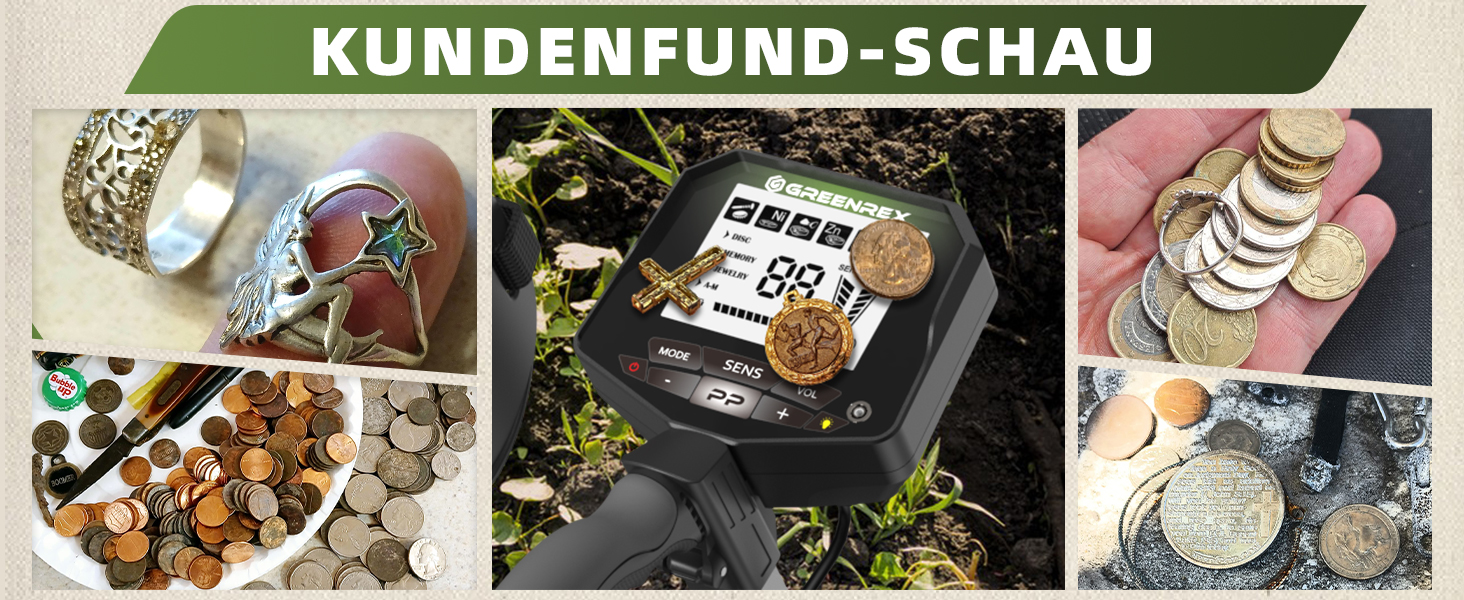 Металдетектор GreenRex Profi: водонепроникний, для дорослих та дітей, з LCD-дисплеєм, для пошуку золота та інших металів. Підходить для пляжу, під водою та в саду. DSP-чіп.