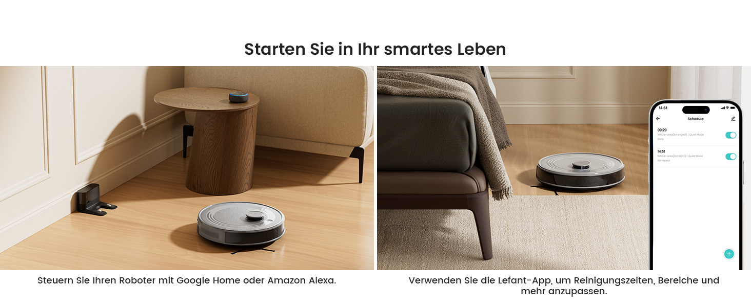 Робот-пилосос LEFANT M2 з функцією миття підлоги, 6000Pa, LiDAR-навігація, зони заборони, керування через додаток/Alexa, ідеальний для шерсті тварин, килимів та твердих підлог M2G