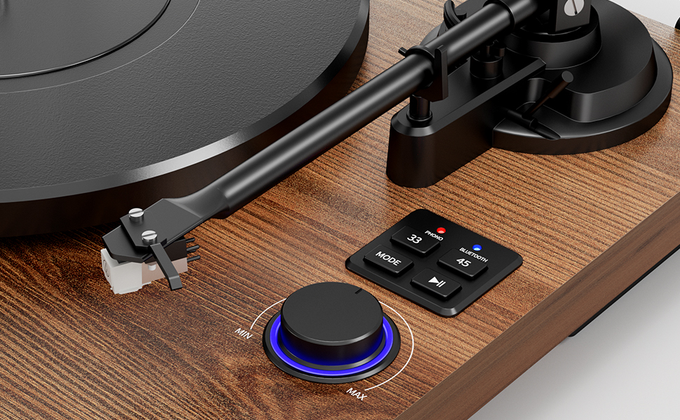 Програвач вінілу HiFi Bluetooth USB з колонками, стереосистема Dual, дерев'яний корпус, регульоване противага, картридж магнітного типу, RCA вихід