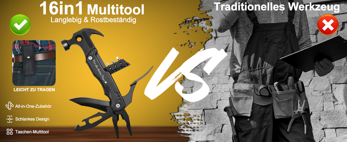 Мультитул 16 в 1 для чоловіків: подарунок на День батька, на ювілей, для кемпінгу, найкращий подарунок тато