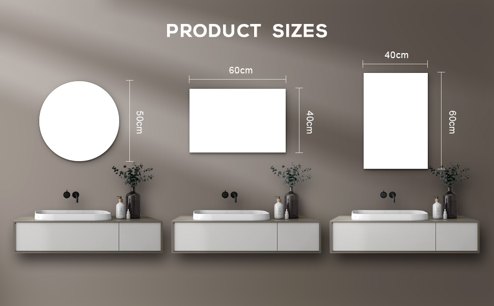 Дзеркало настінне прямокутне 40x60 см без рами, сучасне для ванної кімнати, HD скляне дзеркало