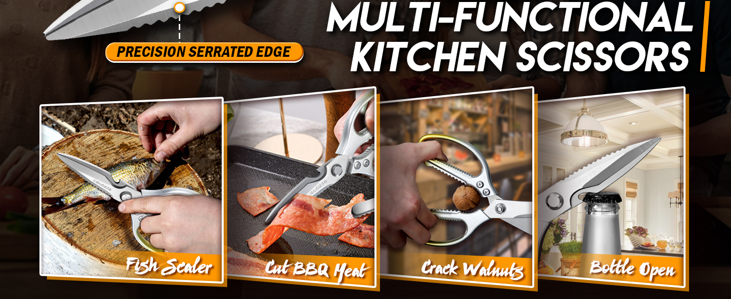 Набір кухонних ножиць DRAGON RIOT (2 шт.) - кухонні, для м'яса, для птиці, з нержавіючої сталі, японська сталь