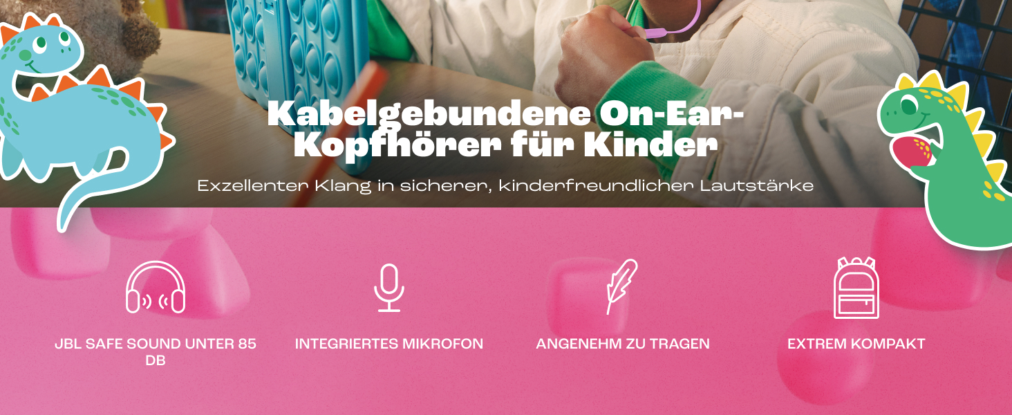 Навушники JBL Junior 320 для дітей з мікрофоном, кабель, блакитні, JBL Safe Sound, 12 мм, блакитний колір