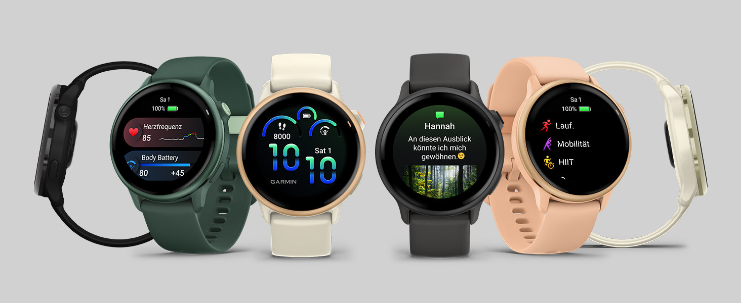 Розумний годинник Garmin vívoactive 6 42mm - фітнес-трекер з AMOLED-дисплеєм, до 11 днів роботи від акумулятора, 80+ спортивних функцій, моніторинг здоров'я, сповіщення та Garmin Pay (чорний/сірий)