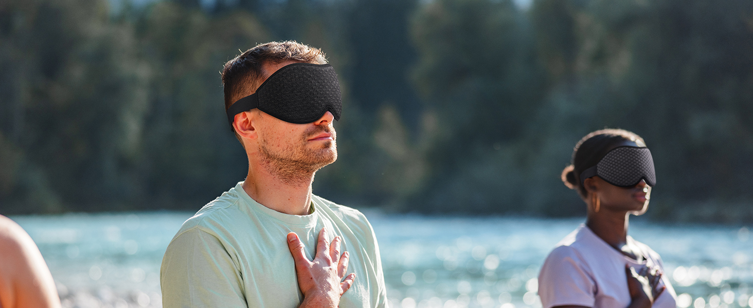 INNELO 3D маска для сну з блокуванням світла, ергономічна, для комфортного сну, чорна