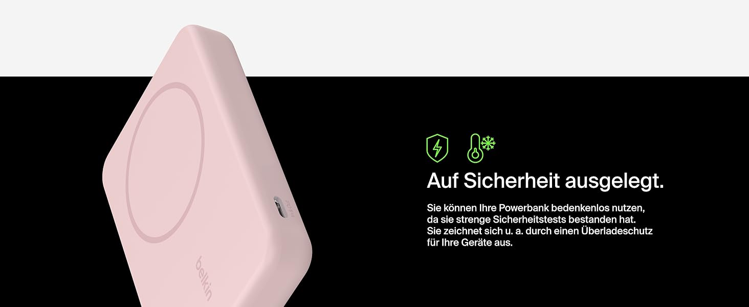Powerbank Belkin BoostCharge Pro 10000mAh з Qi2 та MagSafe, рожевий, з інтегрованим підставкою, для iPhone 17, Air, 16, 15, 14, Pixel та інших
