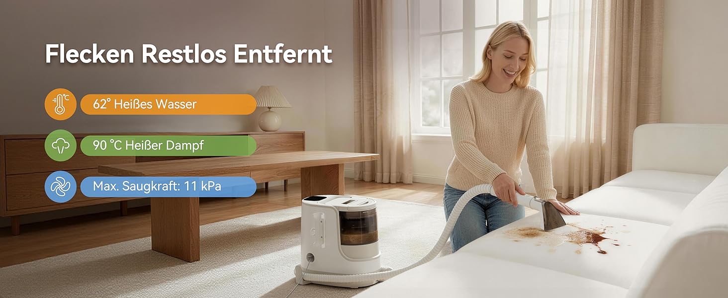 Потужний миючий пилосос Bear SC 3 для диванів та килимів з парою, 1700W