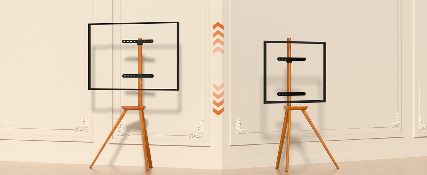 Підставка для телевізора PUTORSEN з дерева, регульована по висоті, для TV 45-65 дюймів, до 40 кг, поворотна на 45 градусів, VESA до 400x400 мм