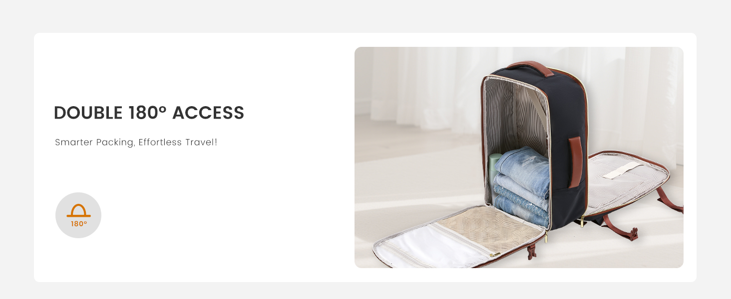 LOVEVOOK Рюкзак ручної об'єм 40L для подорожей, чорний. Підходить для ноутбука 17,3